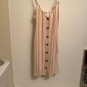 Billabong linen stripped dress size medium